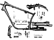 Tabulka 9 rámy, stojan, uchycení motoru a zadní vidlice MZ ES
