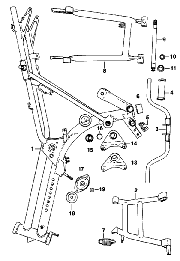 Tabulka 1 Rám, stojan, zadní vidlice, uložení motoru