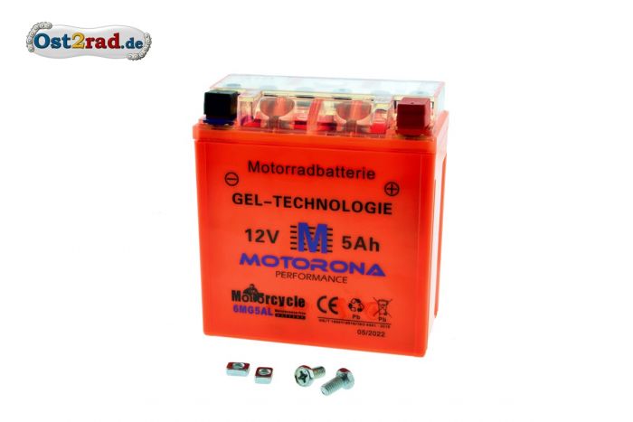 Baterie akumulátor gel Simson S50 S51 SR50 12V 5Ah bezúdržbový