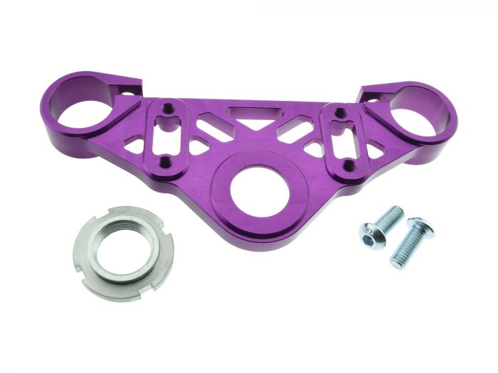 CNC můstek vidlice horní Simson S50 S51 fialový, eloxovaný