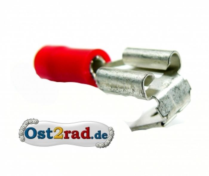 Dvojitý kontakt 6,3 mm, červený