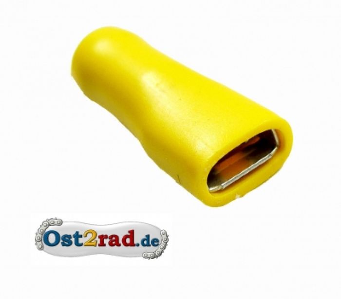 Kontakt samice 6,3 mm, žlutý, izolovaný
