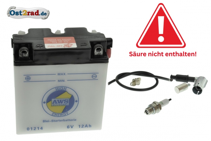 Baterie 6V 11A MZ ETZ, TS včetně příslušenství