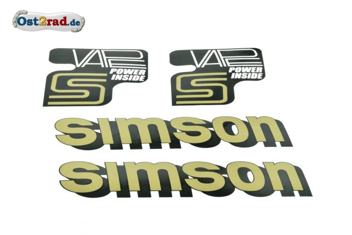 Sada samolepek SIMSON VAPE POWER INSIDE zlato bílo černá