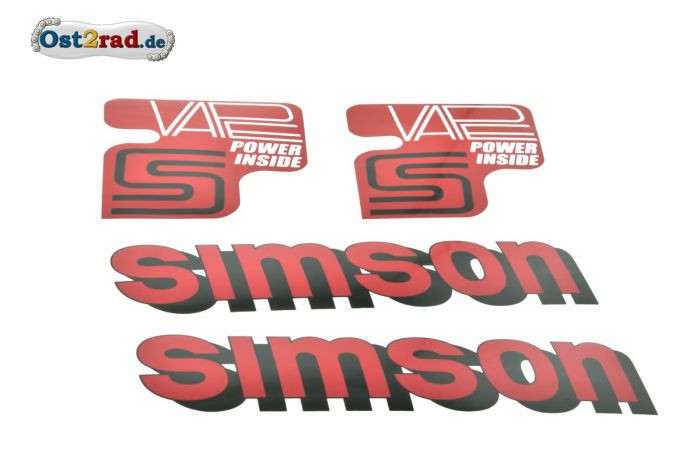 Samolepka sada SIMSON VAPE POWER INSIDE červená černá bílá