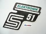 Samolepka Simson S51 Elektronik na postranní kryt zelená