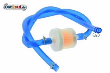 Benzinová hadička silikon, filtr  Simson S50 S51  modrá