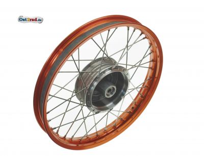 Kolo 1,60x16" oranžový, CHROM výplet Simson KR S50 S51 SR4- S53, kompletní vypletené