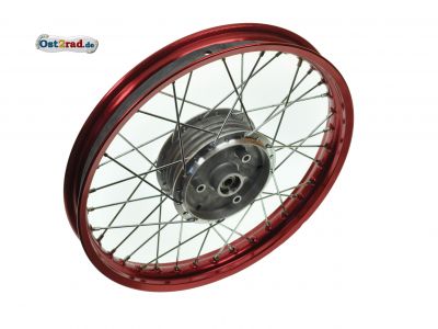 Kolo 1,60x16"  ráfek Alu červený, nerez výplet Simson KR S50 S51 SR4- S53, kompletní vypletené