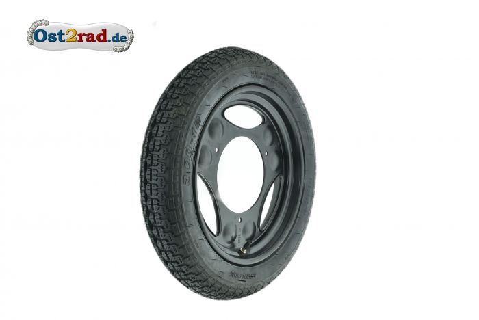 Kolo disk 12 Simson SR50 černá, silniční pneu, komplet