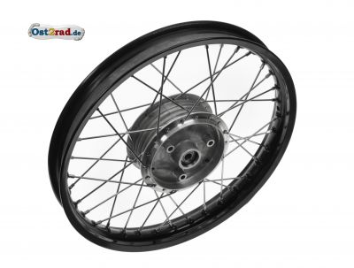 Kolo vypletené kompletní  1,50x16" černý ráfek výplet nerez Simson KR S50 S51 SR4- S53