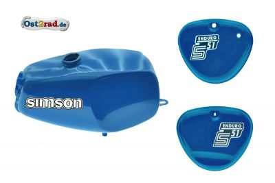 Nádrž kastlík sada, buvol, Simson Enduro S50 S51 E, střední modrá