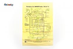 Plakát elektrické schéma SIMSON skůtr SR50/1C 12V bez startéru