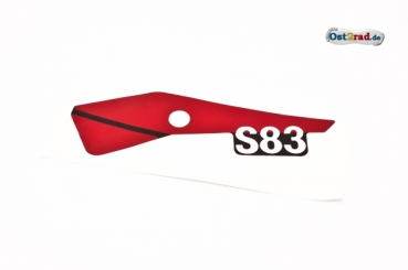 Samolepka červeno černá kastlík levá strana SIMSON S83 OR