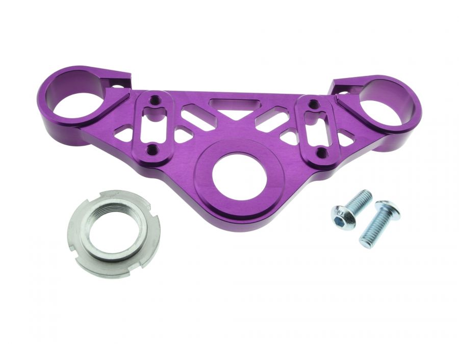 CNC můstek vidlice horní Simson S50 S51 fialový, eloxovaný