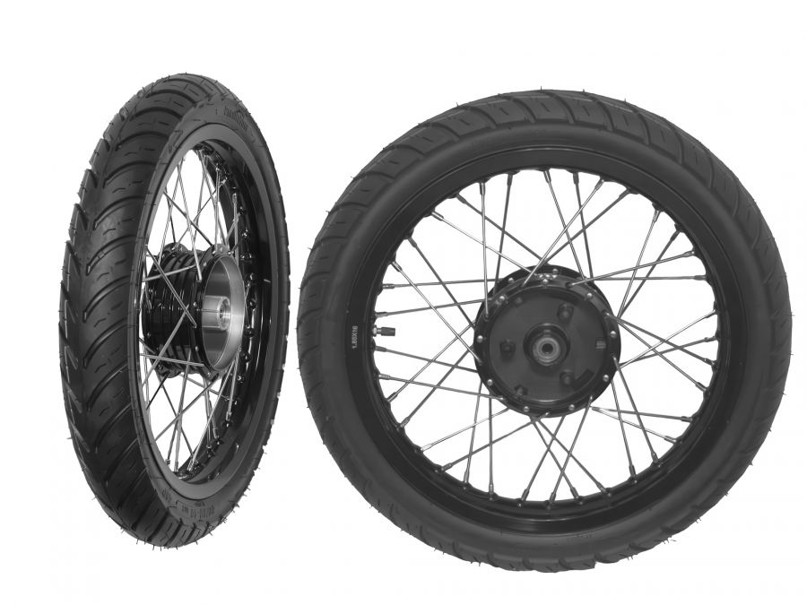 Kolo nízký profil 80-80 1.85-16, černá Simson S50 S51 Alu-nerez závodní komplet, 2 ks