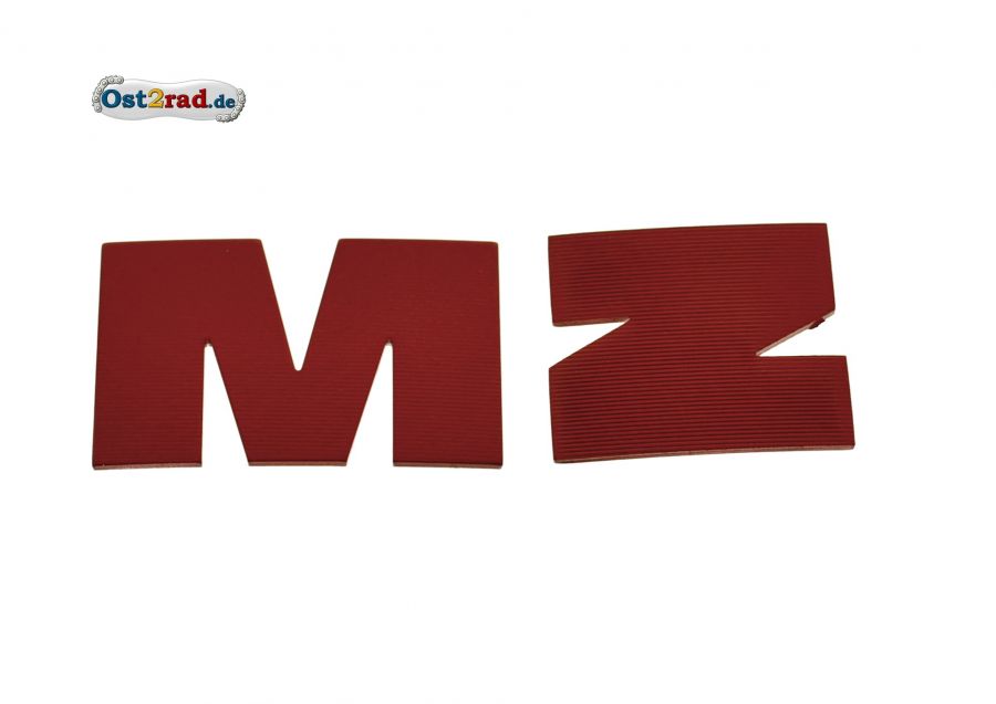 Písmena M a Z , hliník, červená
