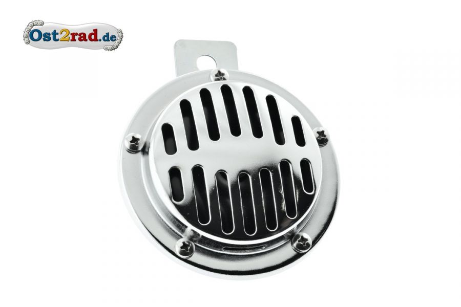 Klakson houkačka chrom AWO IWL RT MZ ES ETZ TS Jawa 12V 90mm