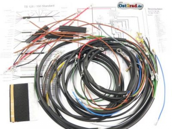 Kabeláž MZ  TS 125 a TS 150 provedení s otáčkoměrem