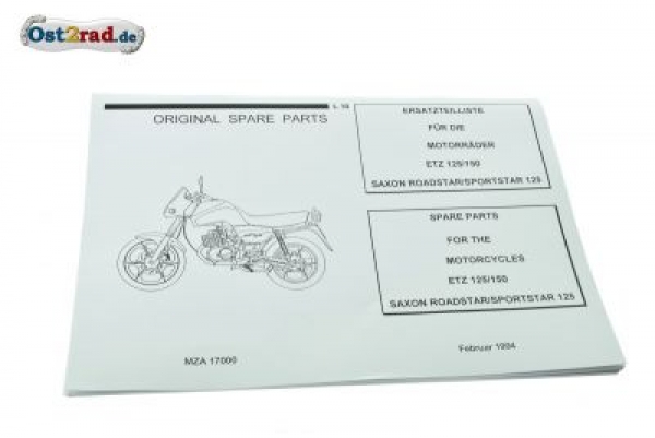 Katalog náhradních dílů MZ ETZ125 ETZ150 SAXON ROADSTAR SPORTSTAR 125