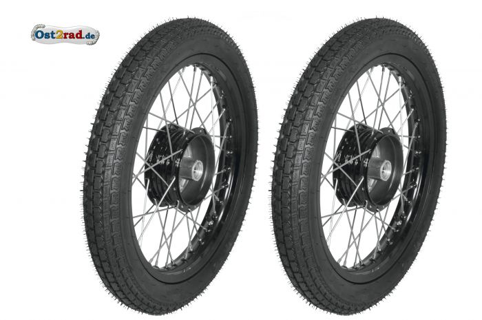Kolo komplet  Riesa silniční, černá Simson S50 S51 Vogelserie