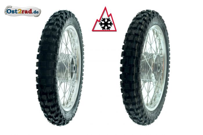 Kolo zimní komlet Simson alu - nerez, Xtreme, S50, S51, Vogelserie , 2 ks
