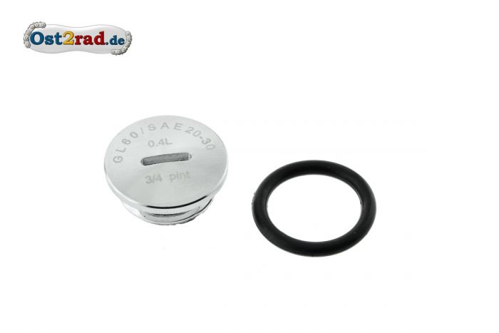 Krytka ALU CHROM s nápisem motor Simson S51 SR50 KR51/2 , O-kroužek