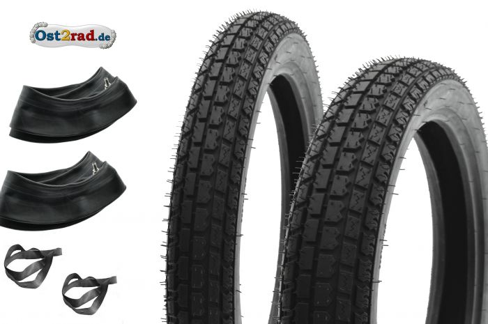 Pneumatika Riesa 2,75-18 a  3,50x16 Reinforced, Klassik3,  MZ ETS250 TS250 ETZ251, sada